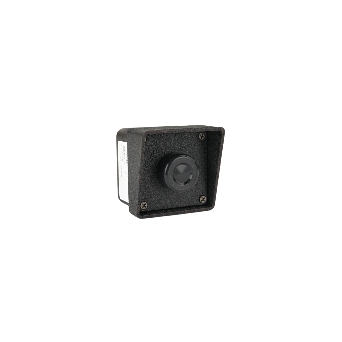 Single black button in black housing